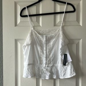 O’Neill Sunbeam white tank top with crochet trim